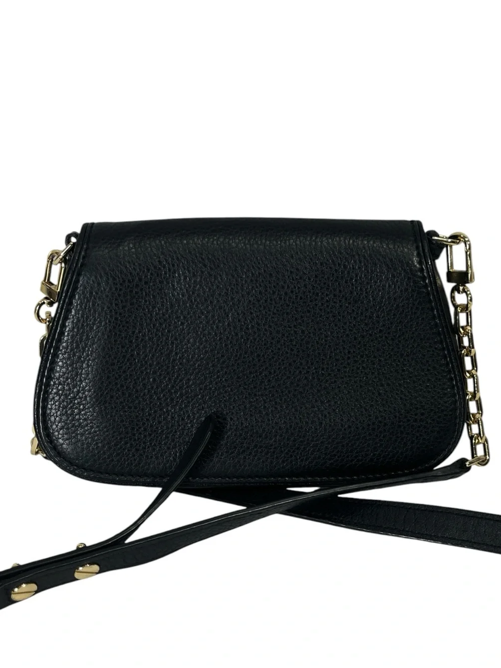 Tory Burch Britten Mini Pebbled Leather Crossbody Bag in Black / Gold